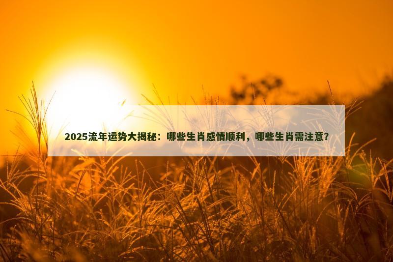 2025流年运势大揭秘：哪些生肖感情顺利，哪些生肖需注意？