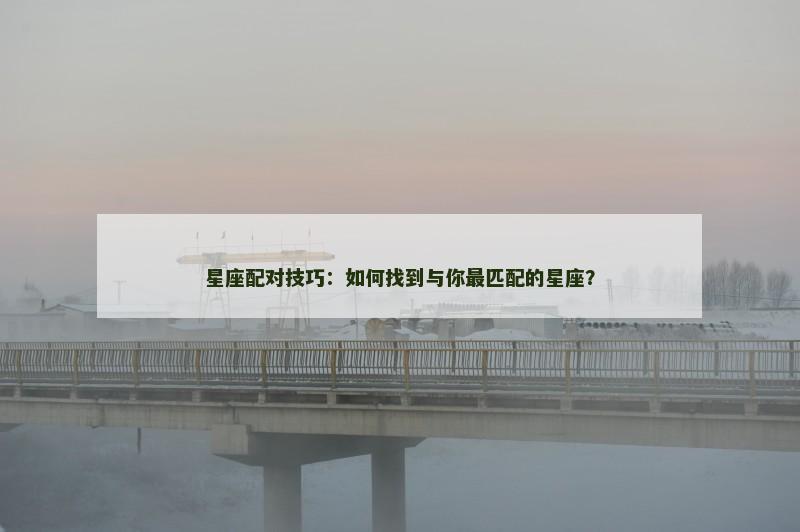 星座配对技巧:如何找到与你最匹配的星座?