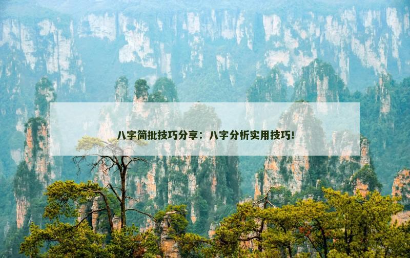 八字简批技巧分享：八字分析实用技巧！