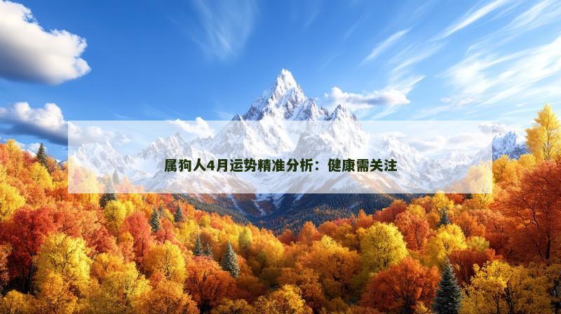 属狗人4月运势精准分析：健康需关注
