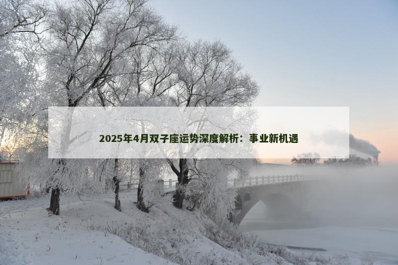 2025年4月双子座运势深度解析：事业新机遇