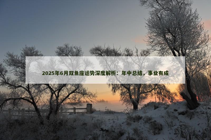 2025年6月双鱼座运势深度解析：年中总结，事业有成