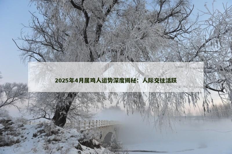 2025年4月属鸡人运势深度揭秘：人际交往活跃