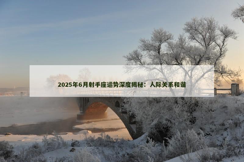 2025年6月射手座运势深度揭秘：人际关系和谐