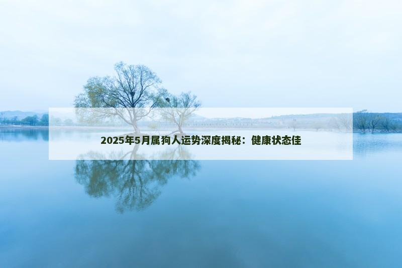 2025年5月属狗人运势深度揭秘：健康状态佳