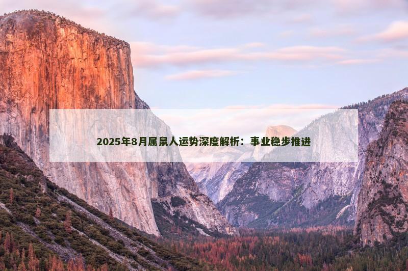 2025年8月属鼠人运势深度解析：事业稳步推进