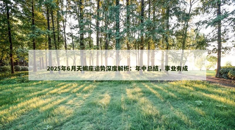 2025年6月天蝎座运势深度解析：年中总结，事业有成