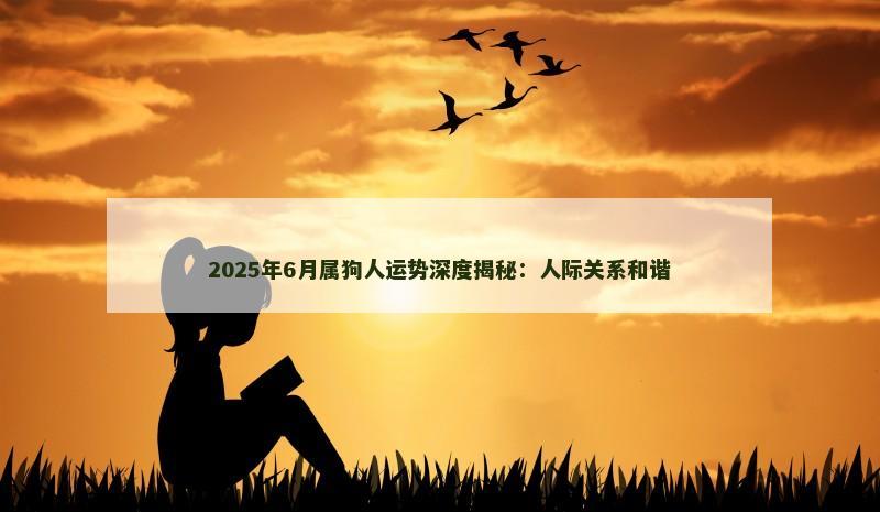 2025年6月属狗人运势深度揭秘：人际关系和谐