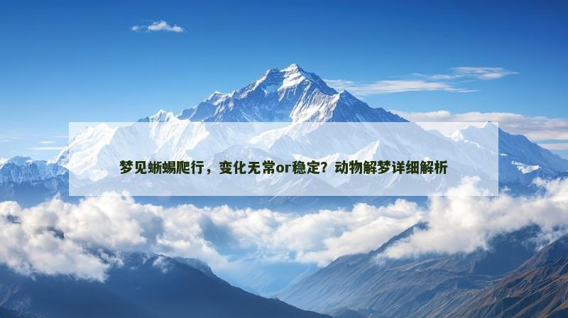 梦见蜥蜴爬行，变化无常or稳定？动物解梦详细解析