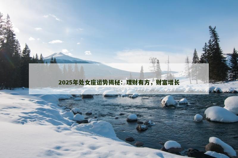2025年处女座运势揭秘：理财有方，财富增长