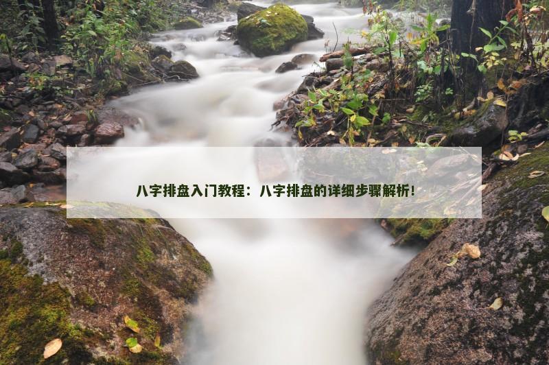 八字排盘入门教程：八字排盘的详细步骤解析！