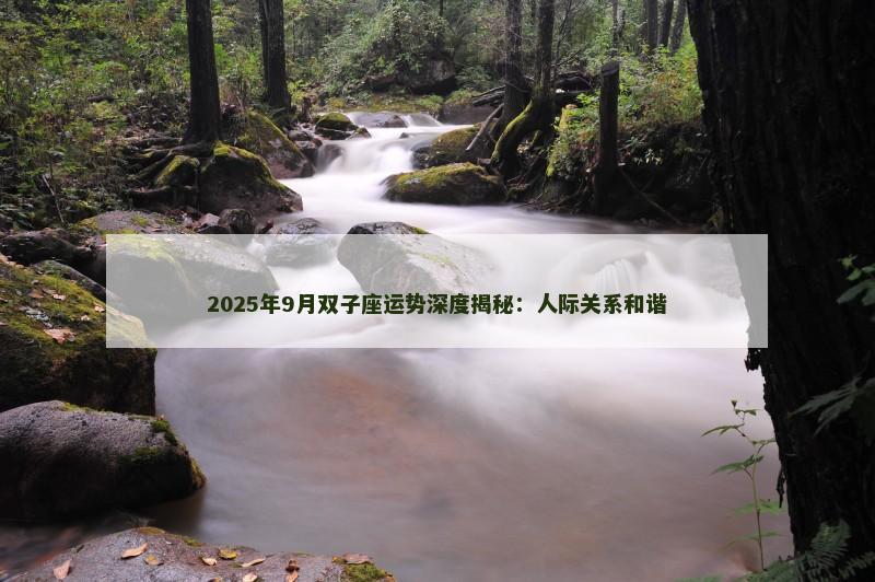 2025年9月双子座运势深度揭秘：人际关系和谐