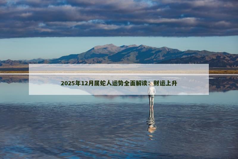 2025年12月属蛇人运势全面解读：财运上升