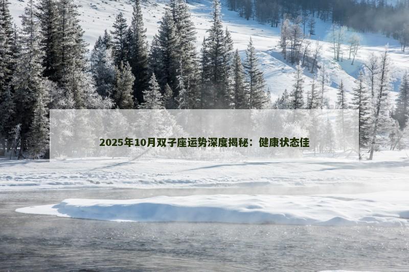 2025年10月双子座运势深度揭秘：健康状态佳