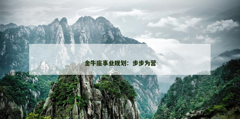 金牛座事业规划：步步为营
