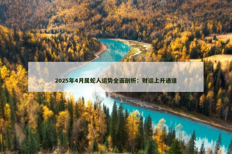 2025年4月属蛇人运势全面剖析：财运上升通道