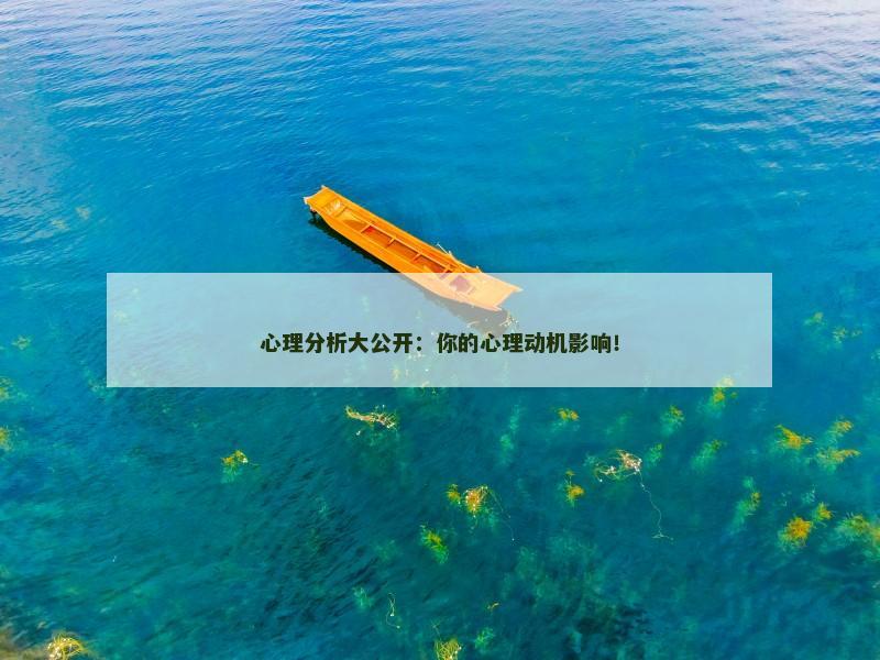 心理分析大公开：你的心理动机影响！