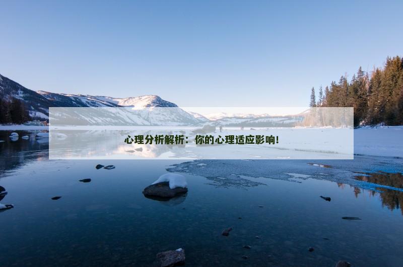 心理分析解析：你的心理适应影响！
