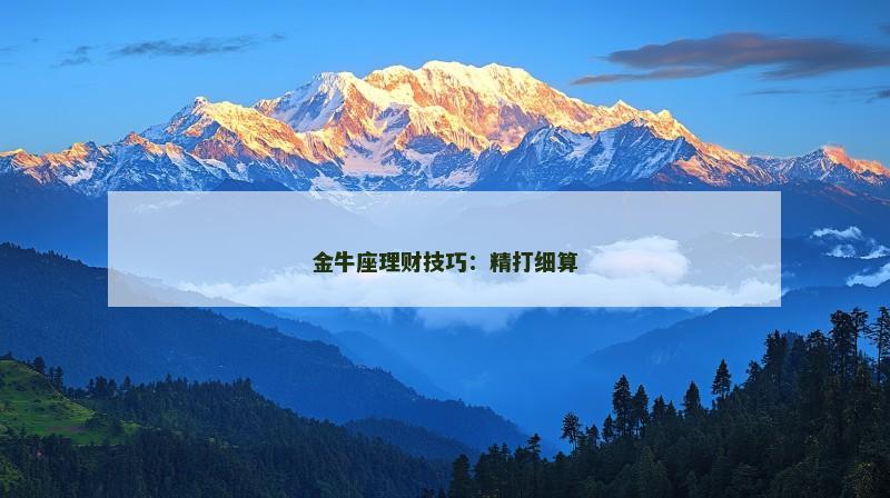 金牛座理财技巧：精打细算