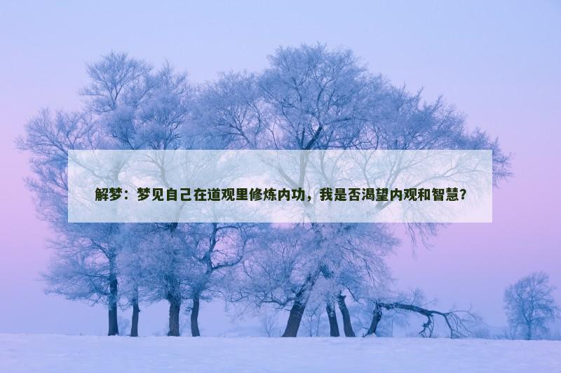 解梦：梦见自己在道观里修炼内功，我是否渴望内观和智慧？