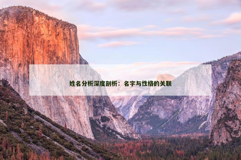 姓名分析深度剖析：名字与性格的关联