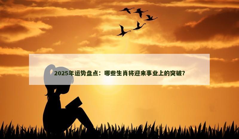 2025年运势盘点：哪些生肖将迎来事业上的突破？