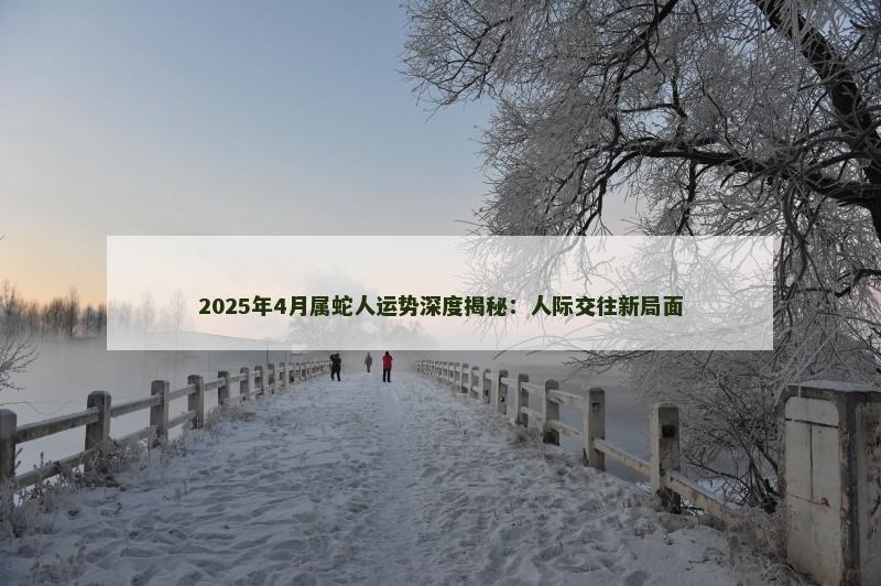 2025年4月属蛇人运势深度揭秘:人际交往新局面