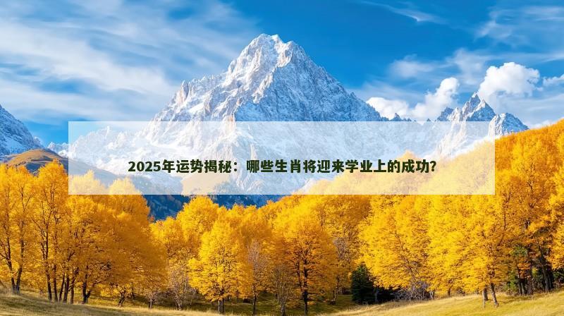 2025年运势揭秘：哪些生肖将迎来学业上的成功？