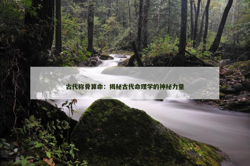 古代称骨算命：揭秘古代命理学的神秘力量
