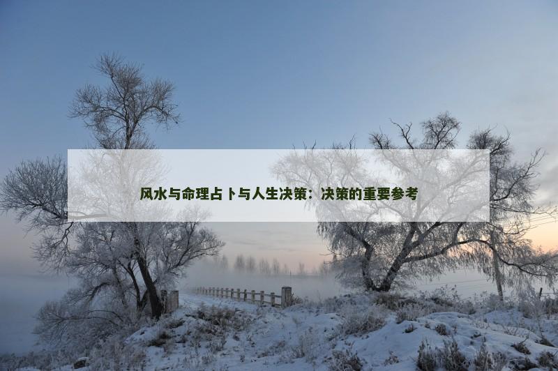 风水与命理占卜与人生决策：决策的重要参考