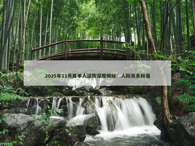 2025年11月属羊人运势深度揭秘：人际关系和谐