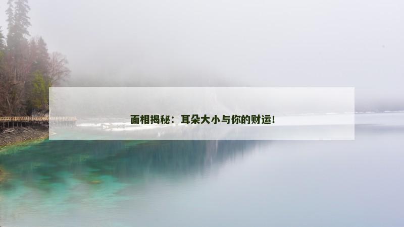 面相揭秘：耳朵大小与你的财运！