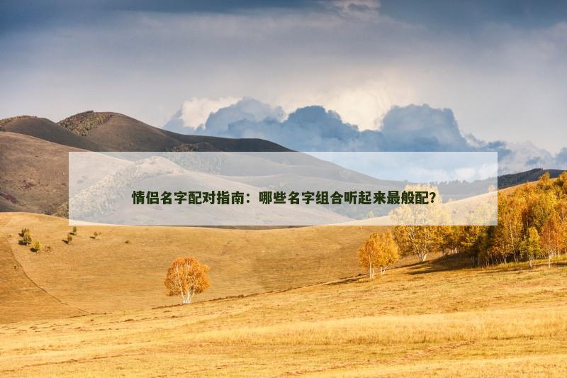 情侣名字配对指南：哪些名字组合听起来最般配？