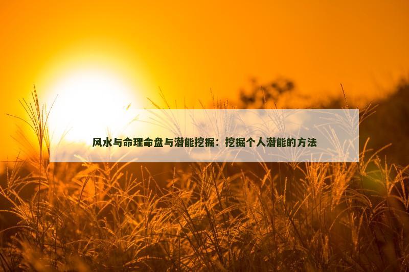 风水与命理命盘与潜能挖掘：挖掘个人潜能的方法