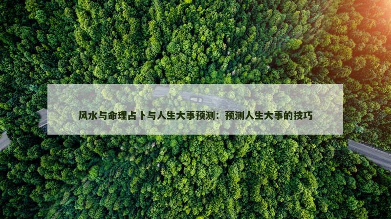 风水与命理占卜与人生大事预测：预测人生大事的技巧