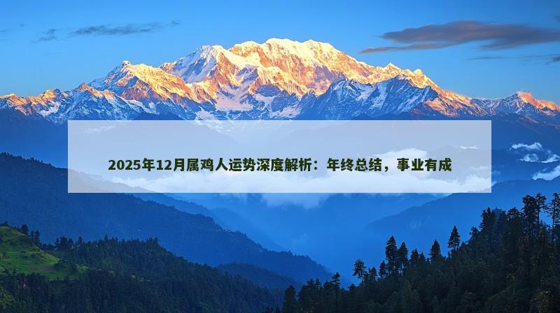 2025年12月属鸡人运势深度解析：年终总结，事业有成