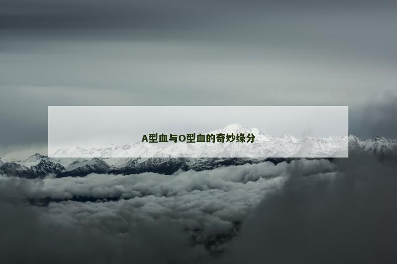 A型血与O型血的奇妙缘分