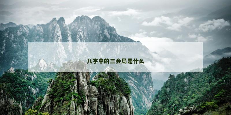 八字中的三会局是什么