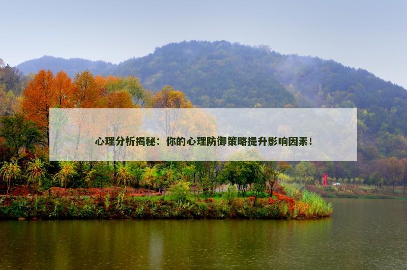 心理分析揭秘：你的心理防御策略提升影响因素！