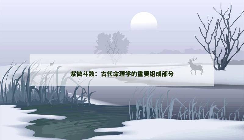 紫微斗数：古代命理学的重要组成部分