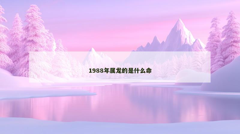 1988年属龙的是什么命