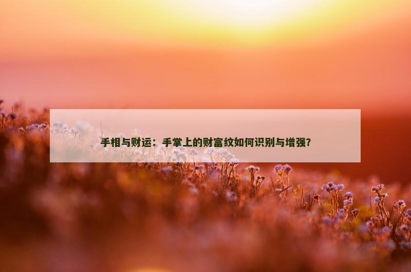手相与财运：手掌上的财富纹如何识别与增强？