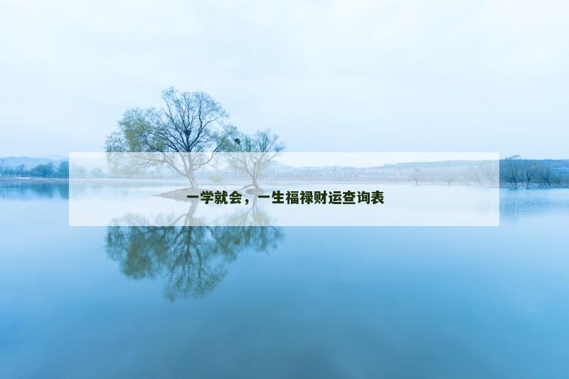 一学就会，一生福禄财运查询表