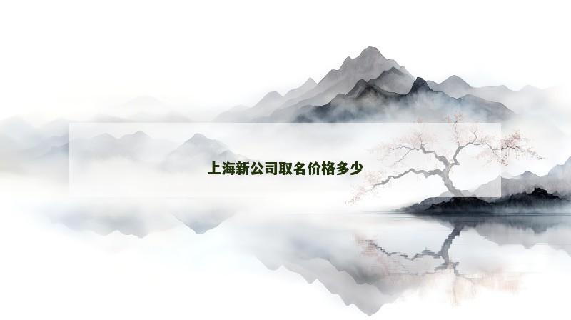 上海新公司取名价格多少