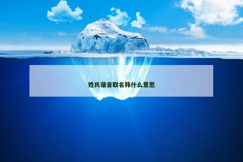 姓氏谐音取名韩什么意思