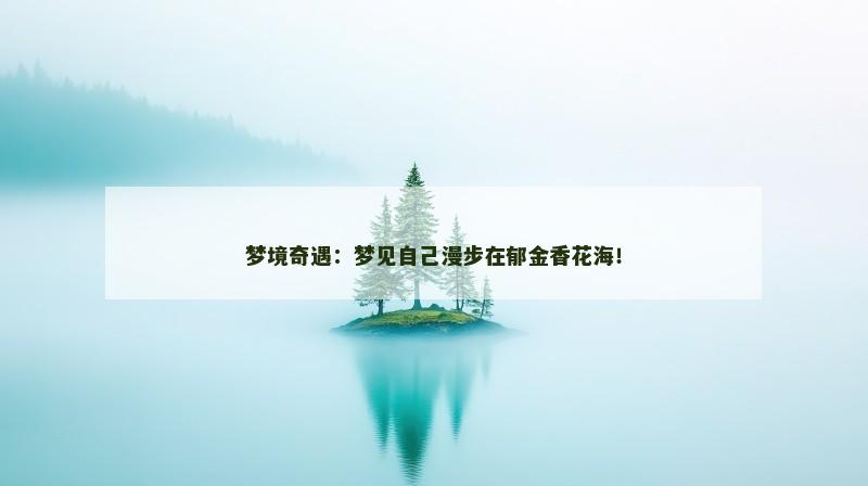 梦境奇遇：梦见自己漫步在郁金香花海！