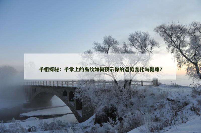 手相探秘：手掌上的岛纹如何预示你的运势变化与健康？
