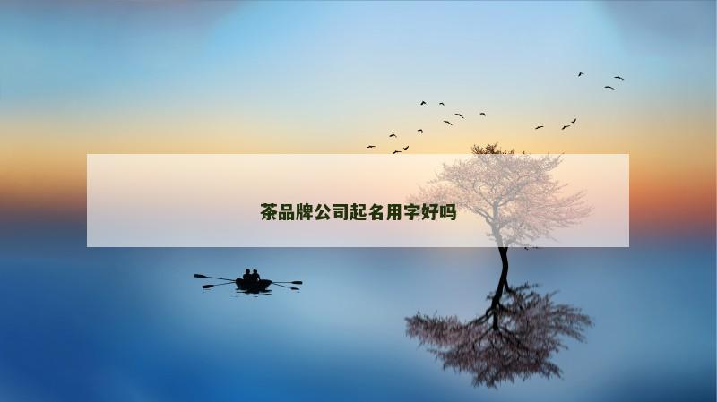 茶品牌公司起名用字好吗