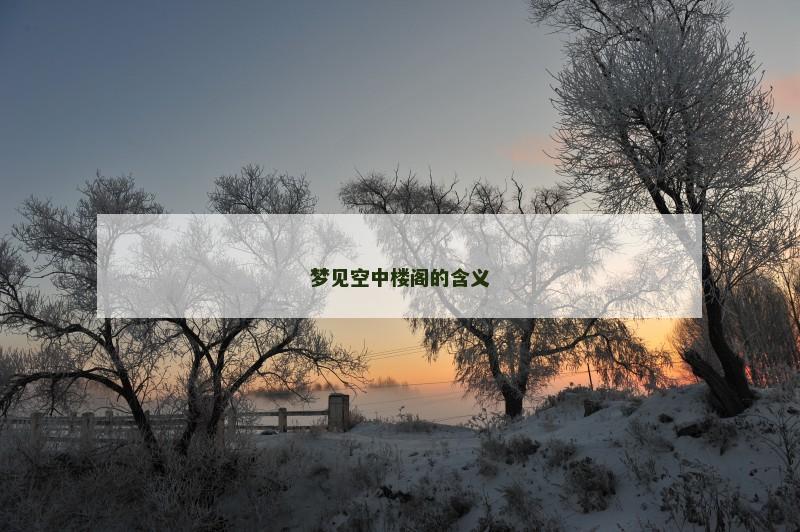 梦见空中楼阁的含义