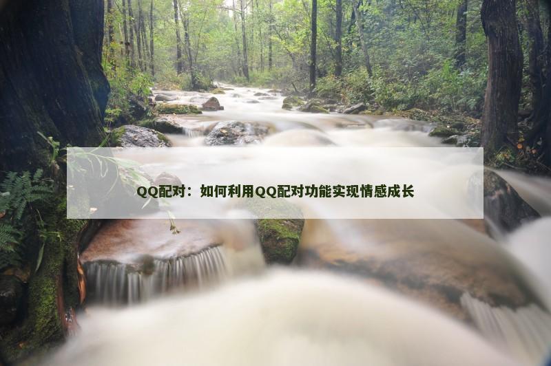 QQ配对：如何利用QQ配对功能实现情感成长